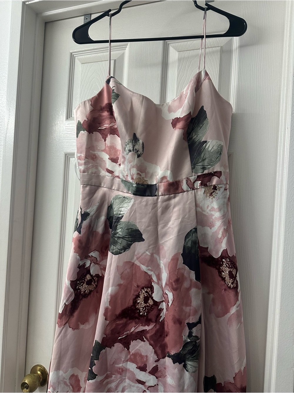 Xscape Pink Floral Spaghetti-Strap Maxi Dress - Picture 3 of 6